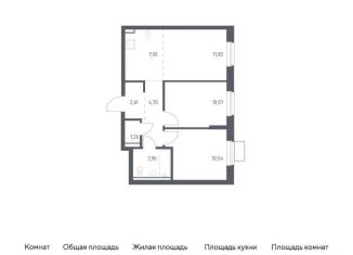 Продажа двухкомнатной квартиры, 52 м2, посёлок Жилино-1, жилой комплекс Егорово Парк, к3.1