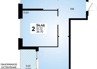 Продам 2-комнатную квартиру, 54.5 м2, Краснодар, Прикубанский округ
