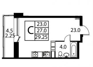 1-комнатная квартира на продажу, 29.3 м2, Домодедово