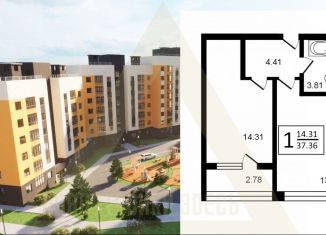 Продается 1-комнатная квартира, 37.4 м2, Владимирская область