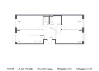 Продам трехкомнатную квартиру, 80.2 м2, поселение Рязановское