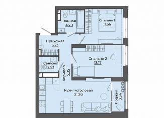 Продажа двухкомнатной квартиры, 64.9 м2, Екатеринбург, улица Блюхера, 26
