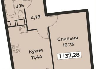 1-ком. квартира на продажу, 37.3 м2, Мурино, ЖК Авиатор, проспект Авиаторов Балтики, 29к2