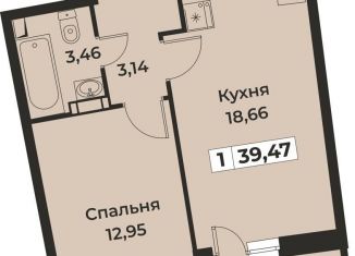Продается 1-комнатная квартира, 39.5 м2, Мурино, ЖК Авиатор, проспект Авиаторов Балтики, 29к2