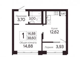 Продам однокомнатную квартиру, 38.6 м2, Томская область, Комсомольский проспект, 48