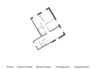 Продается трехкомнатная квартира, 74.3 м2, Москва, жилой комплекс Эко Бунино, 14.2