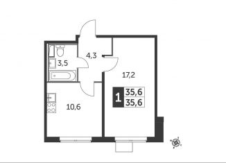 1-комнатная квартира на продажу, 35.6 м2, поселок Битца, Южный бульвар, 5