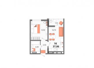 Продам 1-комнатную квартиру, 37.1 м2, Евпатория