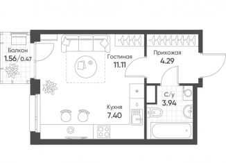 Продажа квартиры студии, 27.2 м2, Татарстан