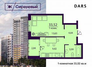 Однокомнатная квартира на продажу, 33.5 м2, Ульяновская область, улица Народного учителя Латышева, 5