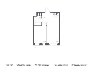 Однокомнатная квартира на продажу, 37 м2, Москва, многофункциональный комплекс Тропарево Парк, к2.1