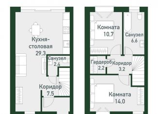 Продаю 2-ком. квартиру, 75.8 м2, посёлок Западный, Кременкульская улица, 34