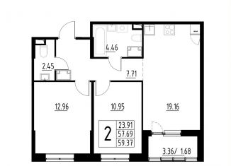 Продажа 2-ком. квартиры, 59.4 м2, Москва, жилой комплекс Светлый Мир Станция Л, к8, метро Братиславская