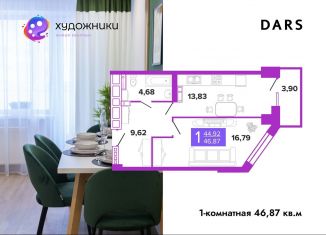 Продажа однокомнатной квартиры, 46.9 м2, Волгоград, улица Полоненко, Дзержинский район