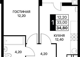 Продается 1-комнатная квартира, 34.8 м2, Ростов-на-Дону, площадь Советов