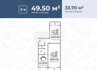 Продажа 2-комнатной квартиры, 52.5 м2, Волжский, Набережная улица, 77