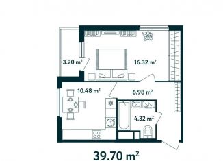 Продается однокомнатная квартира, 39.7 м2, поселок Мещерино