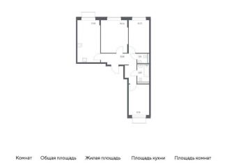 Продаю трехкомнатную квартиру, 75.3 м2, Москва, станция Курьяново