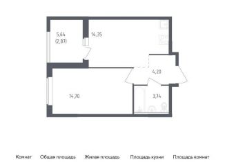 Однокомнатная квартира на продажу, 39.9 м2, Ленинградская область