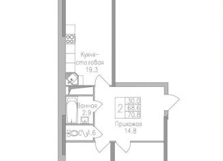 Продажа 2-ком. квартиры, 70.8 м2, Липецкая область