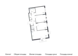 Продажа трехкомнатной квартиры, 74.3 м2, Санкт-Петербург, жилой комплекс Курортный квартал, 6