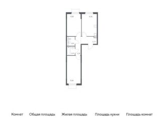 Двухкомнатная квартира на продажу, 57.4 м2, Московская область