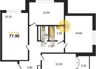 Продается трехкомнатная квартира, 77.9 м2, посёлок Отрадное, Весенняя улица, 2