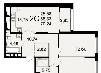 Продажа двухкомнатной квартиры, 70.2 м2, Рязань, Октябрьский район, Льговская улица, 8