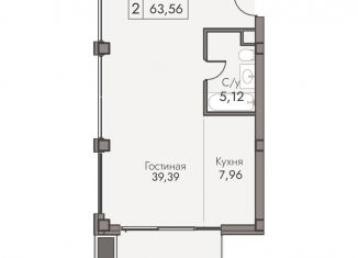 Продается 2-комнатная квартира, 63.6 м2, поселок городского типа Массандра, улица Мухина, 17А