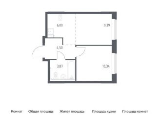 Продается однокомнатная квартира, 34.1 м2, поселение Филимонковское, жилой комплекс Квартал Марьино, к4