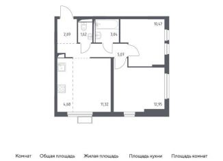 2-ком. квартира на продажу, 51.8 м2, Нижегородская область, площадь Ленина