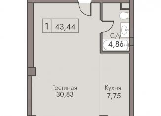 Продается 1-комнатная квартира, 43.4 м2, поселок городского типа Массандра, улица Мухина, 17А