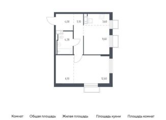 Продаю однокомнатную квартиру, 45.3 м2, посёлок Песочный