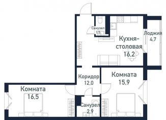 Продажа двухкомнатной квартиры, 65.2 м2, Челябинская область
