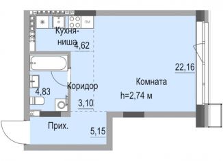 Продаю квартиру студию, 40.2 м2, Ижевск, улица Карла Маркса, 259, ЖК Республика