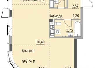 Квартира на продажу студия, 69 м2, Ижевск, Октябрьский район, улица Лихвинцева, 17