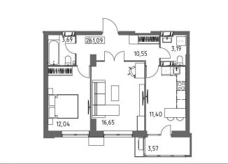 2-комнатная квартира на продажу, 61.1 м2, Волгоград, Гомельская улица, 9, Ворошиловский район