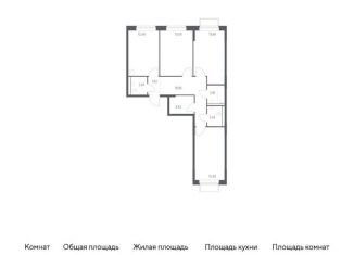 Продам 3-ком. квартиру, 78.4 м2, Московская область, жилой комплекс Томилино Парк, к6.2