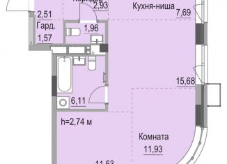 Продам квартиру студию, 61.9 м2, Ижевск, улица Карла Маркса, 259, ЖК Республика