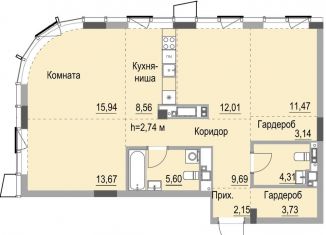 Продажа квартиры студии, 93.4 м2, Ижевск, улица Лихвинцева, 17