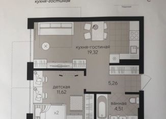 1-ком. квартира в аренду, 42 м2, Новосибирск, Кедровая улица, 73