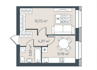 Продается 1-комнатная квартира, 33.7 м2, Павловск, улица Свободы, 25