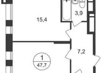 Продажа 1-комнатной квартиры, 47.7 м2, Москва, 7-я фаза, к1