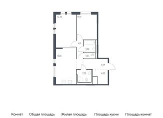 Продаю 2-комнатную квартиру, 63.8 м2, Ленинградская область