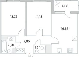 Продажа 2-ком. квартиры, 59.4 м2, Санкт-Петербург