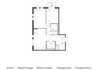 Продается 2-ком. квартира, 64.4 м2, деревня Новосаратовка
