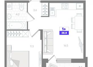Продается 1-комнатная квартира, 38.8 м2, Тюменская область