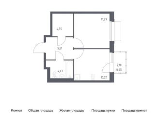 1-комнатная квартира на продажу, 36.2 м2, поселение Кокошкино, жилой комплекс Новое Внуково, к31