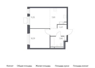 Продается 1-комнатная квартира, 37.9 м2, посёлок Мирный, жилой комплекс Томилино Парк, к5.4