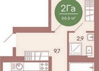 Продается 2-комнатная квартира, 66.6 м2, Пенза, жилой комплекс Норвуд, с6, Железнодорожный район